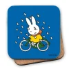 Miffy on Her Bike in the Rain Cork Coaster